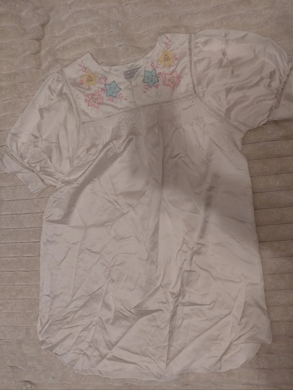 Vintage Girls White Silky Nightgown